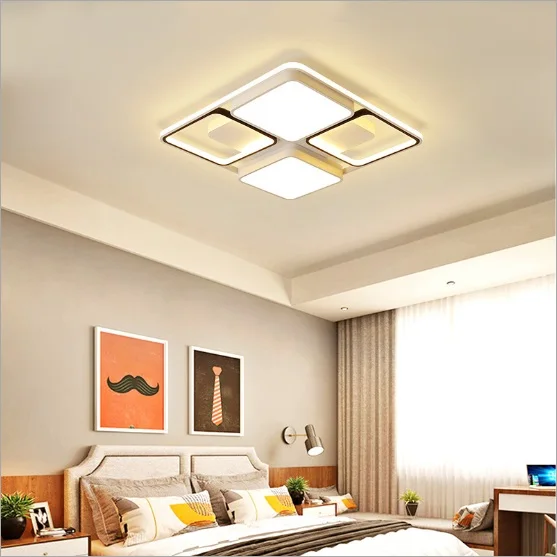 

Bedroom lamp ceiling lamp 2019 new simple modern atmosphere room rectangular living room lamp led personality creative