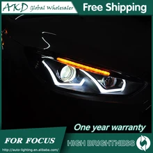 AKD автомобильный Стайлинг для Ford Focus фары- светодиодная фара для Focus 4 DRL Bi Xenon объектив Высокий Низкий Луч парковочная противотуманная фара