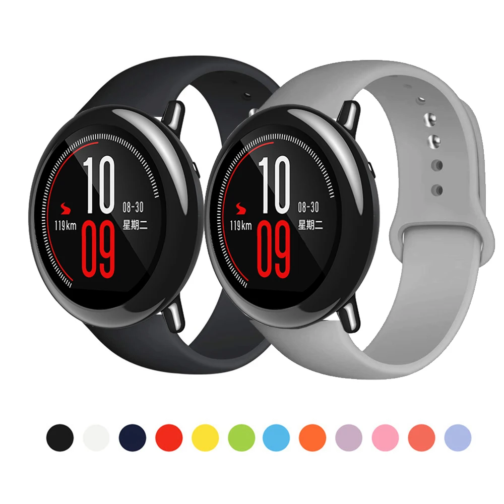 

Soft Silicone Watch Strap Band For Huami Amazfit Pace Wrist band for Amazfit GTR / GTR 2 2e /Stratos 2 3 strap 22mm