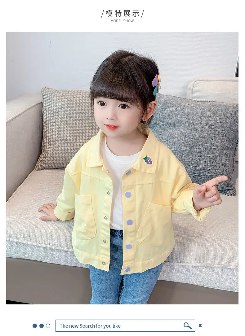 ice fishing coats 2021 Baby Girls Denim Jacket Embroidery Tops Coat Spring Autumn Fashion Kids Casual Jackets Overcoats Children Clothes fleece lined coat