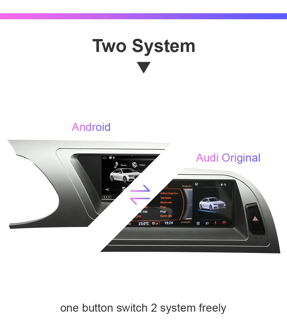 Автомобильный радиоплеер 8 дюйма Android 10 для Audi A4 B8 2009 2016 Wi Fi 2 + 32 ГБ сенсорный экран