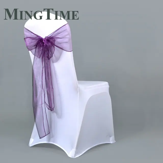 Ceinturage de Chaise en Organza Transparent de 275cm, Ruban avec Nministériels d, Décoration Rustique pour ixde Mariage, Anniversaire, Banquet et Cérémonie 5