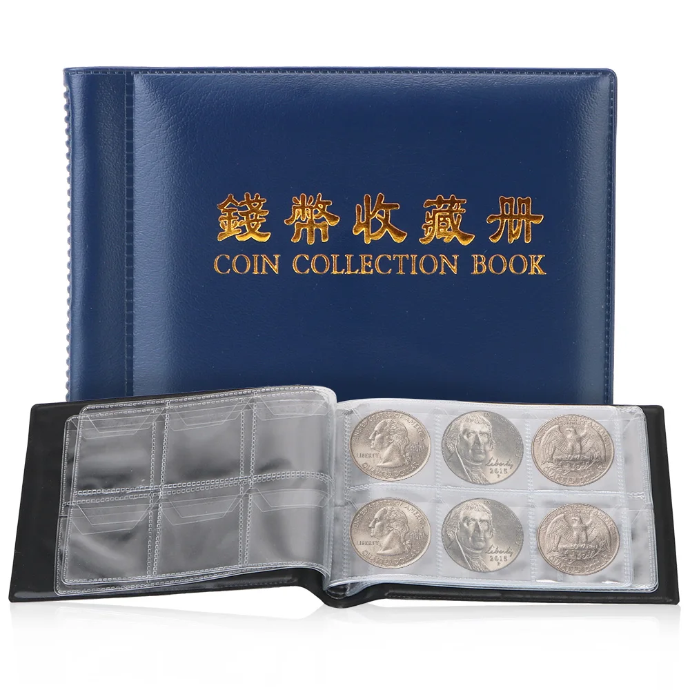 Coins Collection Album 60 Pockets Coin Storage Bag Gifts