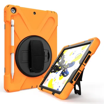 

For iPad 7th Generation 10.2 Smart Cover Heavy Duty Case Cover 360 Degree Rotating Stand + Shoulder Strap G5