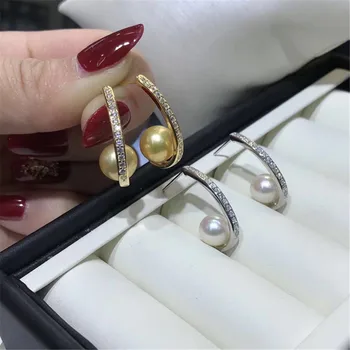 

NEW ARRIVAL 925 Sterling Silver Earrings Mountings Findings Settings Jewelry Parts Fittings Accessories for Pearls Beads Stones