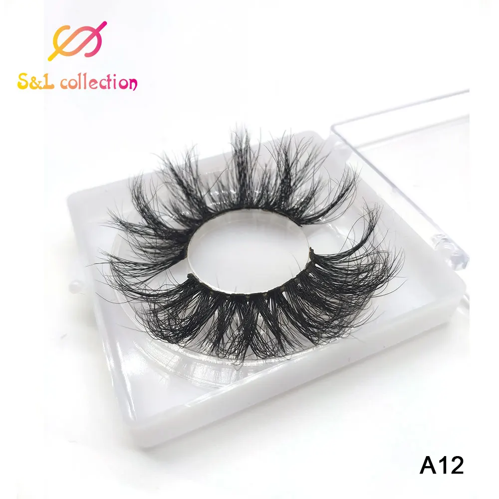 25mm Fully Eyelashes Mink Lashes 3D 5D Style 100% Mink Fur Cruelty free Handmade False Eyelashes make up wholesale drop shipping