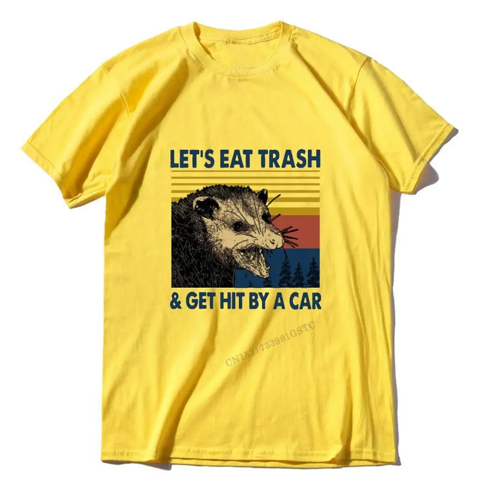 Raccoon Let's Eat Trash Get Hit By A Car Tshirts Men Sport Black For Unisex Women Men Clothing Shirt Fast Shipping