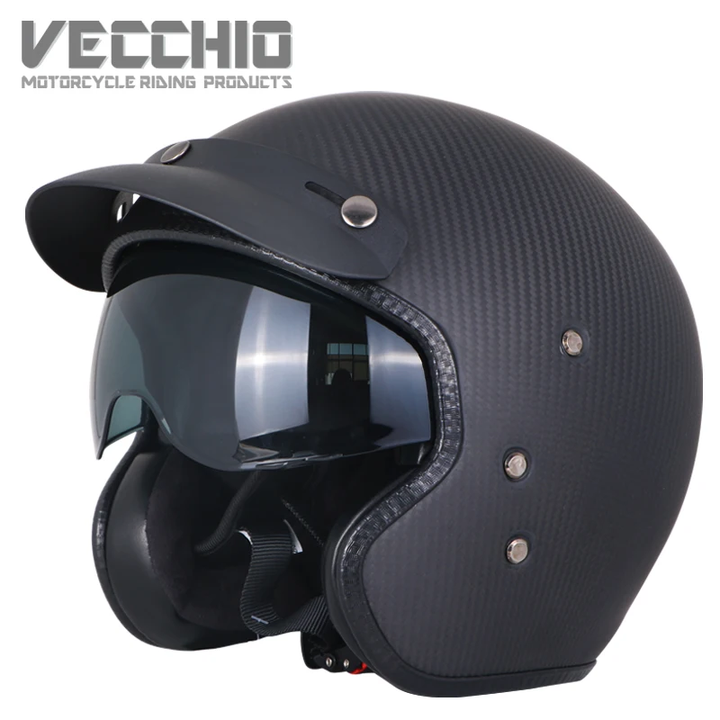 US $148.25 Open face helmet Carbon fiber helmets retro halfhelmet Motorcycle moto vintage casque jet scooter helmet motorhelm capacete moto
