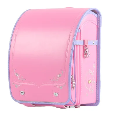 pink Высококачественная школьная сумка для девочек, Роскошный вышитый рюкзак, японский студенческий ортопедический рюкзак, Детские Школьные Сумки из искусственной кожи - Цвет: pink
