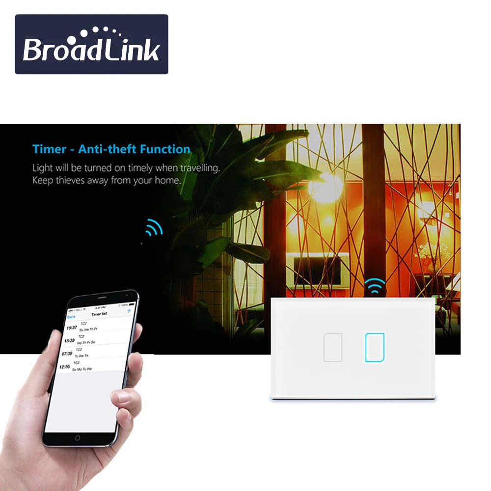 Broadlink TC2 WiFi выключатель света Умный дом 110 В 220 Сенсорная панель Переключатель RF
