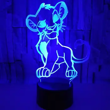 

Cartoon Lion King Simba 3d Lamp 7 Color Changing Novelty Touch LED Night Light Bedroom Lights Kids Gift Bluetooth speaker Lamp