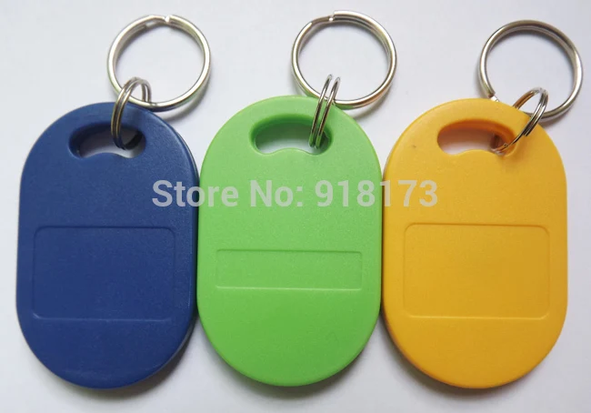 

500pcs RFID key fobs 13.56MHz proximity ABS key ic tags Token Ring nfc 1k china Fudan S50 1K chip blue yellow green