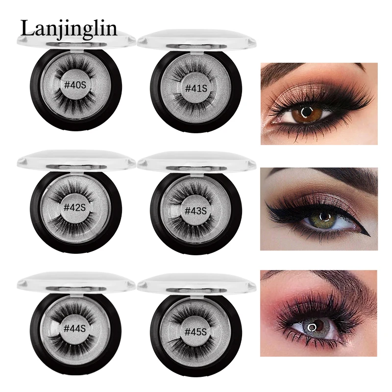 

LANJINGLIN 1 pair 3d mink lashes hand made strip eyelash false natural faux cils mink eyelashes cruelty free makeup