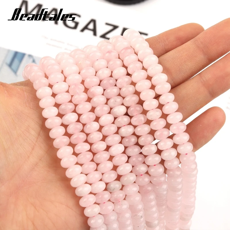 15 дюймов 8X5mm розовый лонжерон каменные счеты бусины Натуральный камень