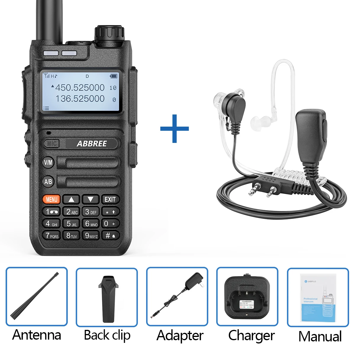 baofeng walkie talkie ABBREE AR-F5 Automatic Wireless Copy Frequency Walkie Talkie  Large LCD Display Upgrade Baofeng UV-5R Long Distance Radio baofeng walkie talkie Walkie Talkie