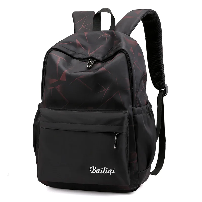 

2019 Spring New Style College Style Backpack Shoulder Pad Unisex Solid Color Junior High School And Or above Nylon Car Suture Sc