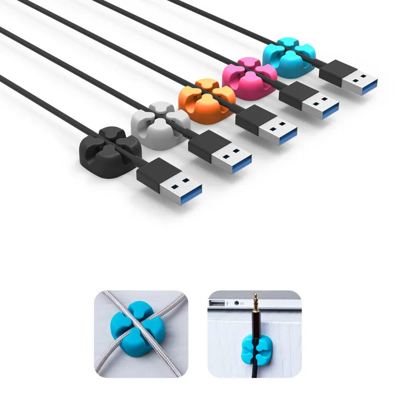 Multipurpose Desktop phone Cable Winder Earphone clip Charger Organizer Management Wire Cord fixer Silicone Holder 2 slot Strip Multipurpose Desktop phone Cable Winder Earphone clip Charger Organizer Management Wire Cord fixer Silicone Holder 2 slot Strip