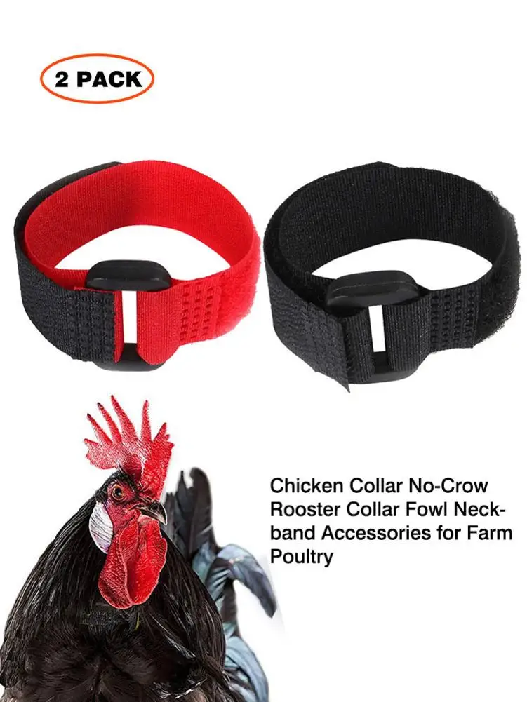 No-Crow Chicken Collar Rooster Collar Adjustable Fowl Neckband Noise Free Poultry Collar