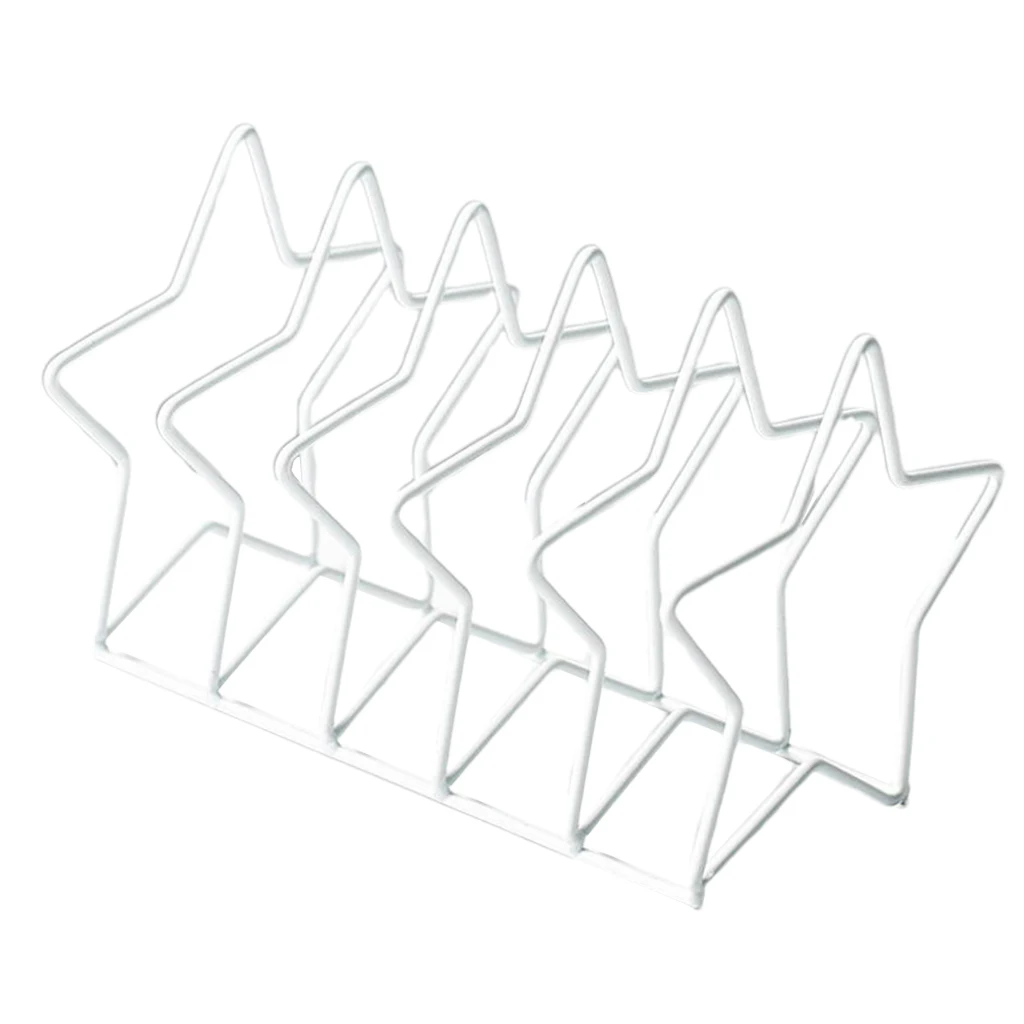 Metal Craft Five-Pointed Star Shape Desktop File Rack File Sorter Organizer for Magazines Newspapers Documents Mails Storing