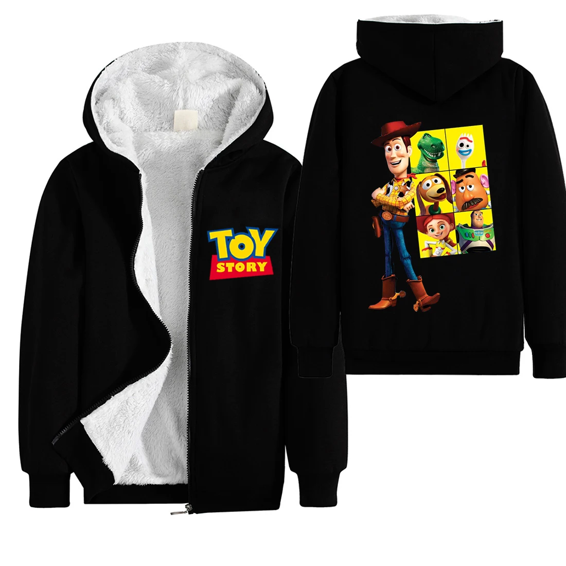 Toy Story/куртка для маленьких девочек осенне-зимняя куртка для девочек, пальто детская теплая верхняя одежда с капюшоном, пальто для мальчиков, куртка, пальто для детей