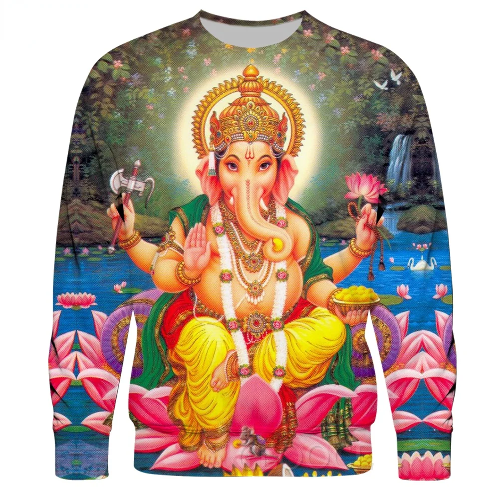 

CLOOCL Men Sweatshirt Indian God Ganesha 3D Print Autumn Women Streetwear Round Neck Sportswear Fashion Pullover Sudadera Hombre