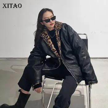 

XITAO Leopard Jacket Fashion New Women Full Sleeve Goddess Fan Casual Style 2020 Winter Elegant Minority Jacket Coat DZL2302