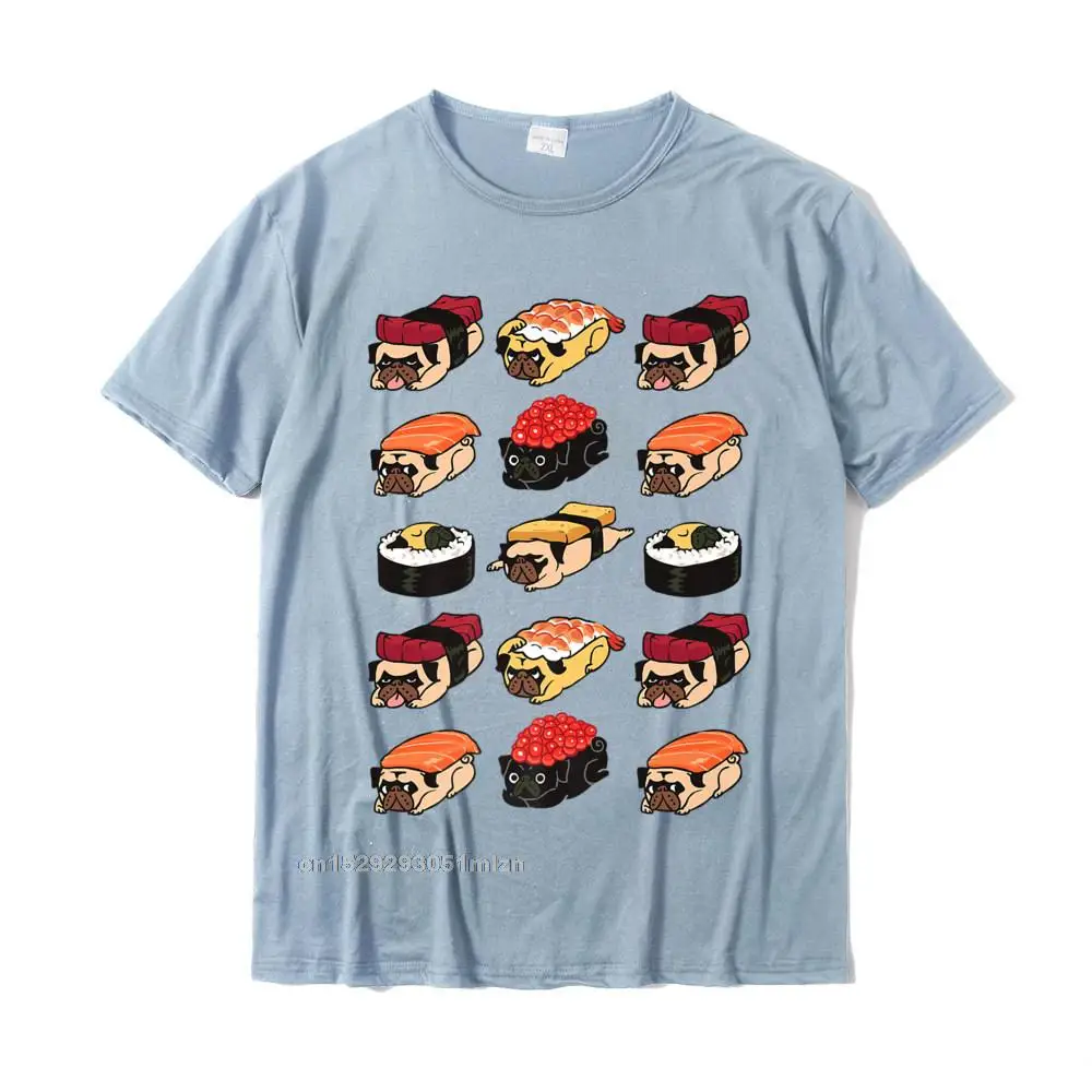 Slim Fit T Shirts Special Crewneck Sushi Pugs Funny T-Shirt__3665 All Cotton Male Tops T Shirt Custom Short Sleeve Tee Shirts Sushi Pugs Funny T-Shirt__3665 light