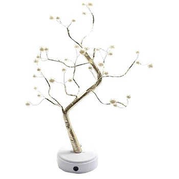

LED Star Light String Pearl Tree Table Lamp Bedroom White Party Home Decoration Dry Battery / USB