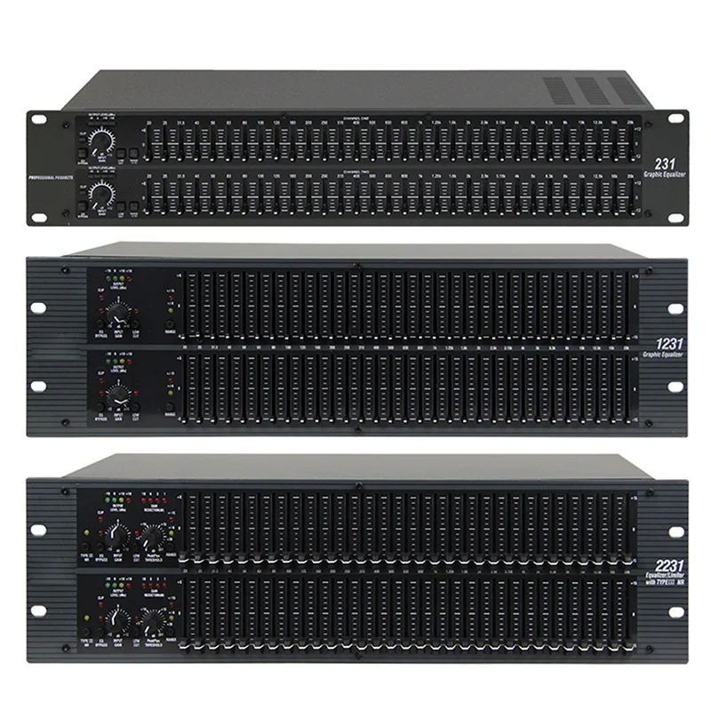 

231 professional equalizer provides stage analog dual channel 31-band stereo 231 EQ audio signal processor