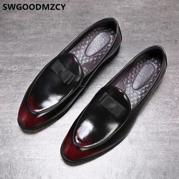 

Leather Shoes Men Formal Coiffeur Italian Shoes Men Classic Elegant Shoes For Men Loafers Sepatu Slip On Pria Big Size 48 Buty