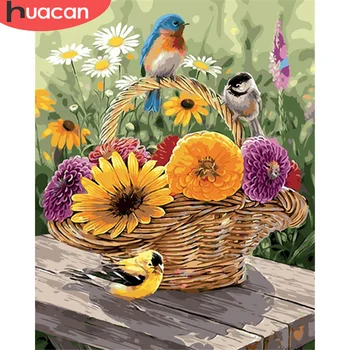

HUACAN Paint By Number Flower Hand Painted Painting Art Drawing On Canvas Gift DIY Pictures By Numbers Sunflower Kits Home Decor