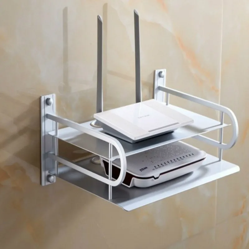 

Space aluminum double-layer TV set-top box bracket bracket router shelf wall-mounted rack LB9061119