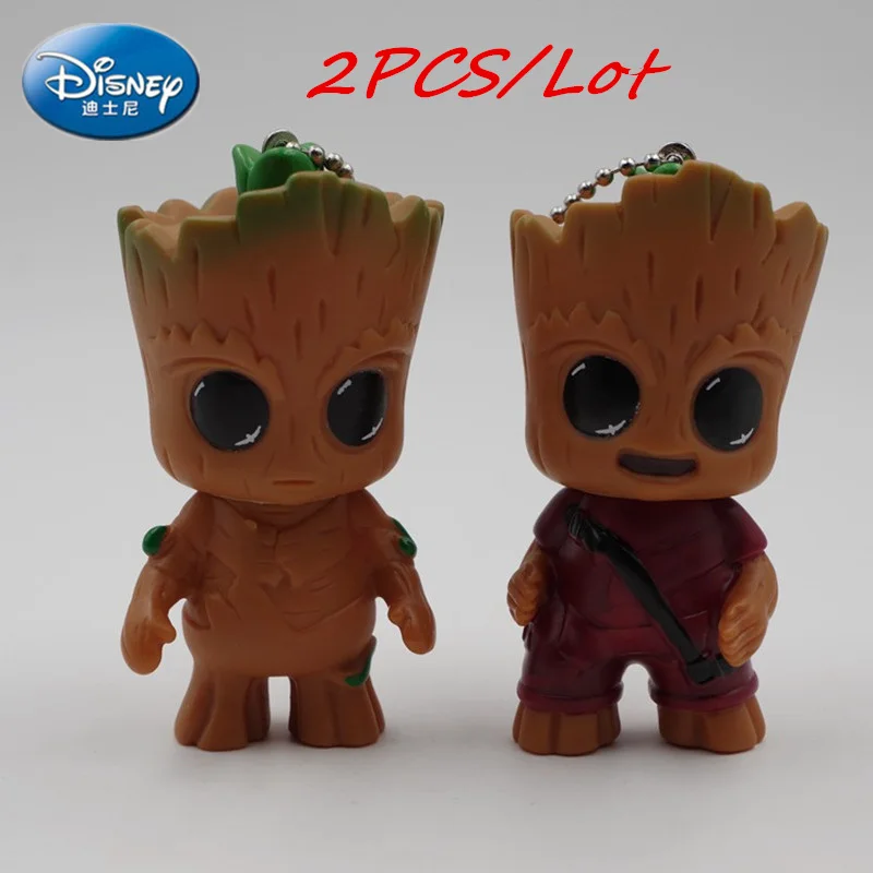 Disney 2PCS MINI Tree Man Baby Grootted Fashionable Guardians Galaxy Model Cartoon Action Figure Doll | Игрушки и хобби