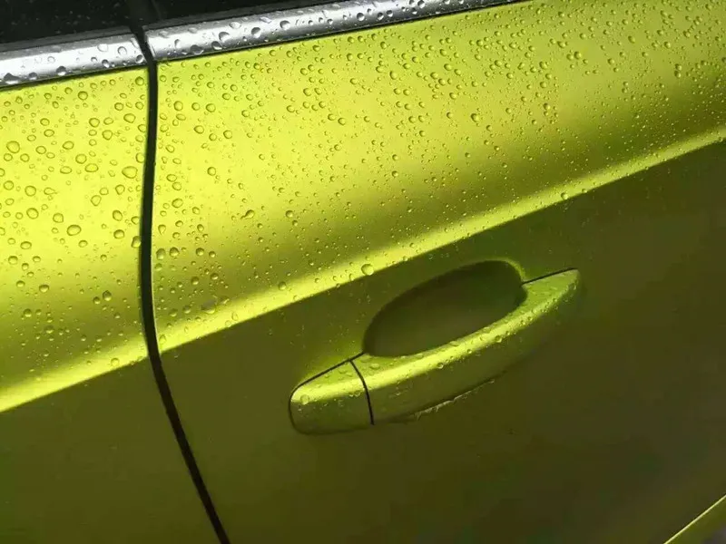 Lemon Green Metallic Matt Vinyl Film Wrap-10