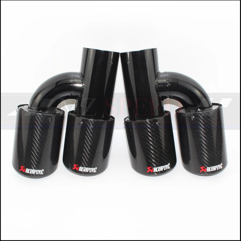 Автомобильная модификация AKRAPOVIC универсальная двойная глянцевая черная Автомобильная выхлопная труба для Audi