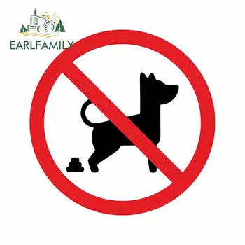 

EARLFAMILY 13cm x 12.9cm For No Dog Pooping Fine Decal Graffiti Car Sticker Personality Creative Stickers Vinyl Material Decor