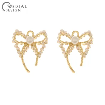 

Cordial Design 50Pcs 21*25MM Jewelry Accessories/Charms/Bowknot Shape/Imitation Pearl/Earring Findings/Hand Made/DIY Pendant