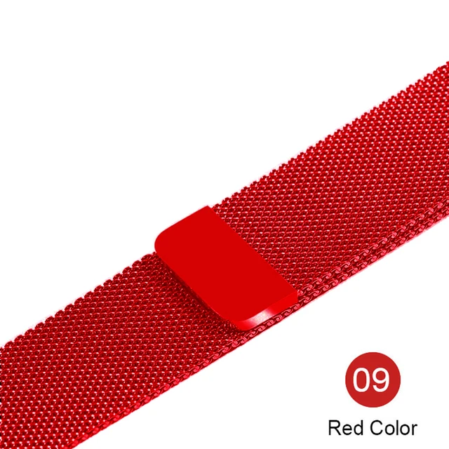 Strap For Apple watch band 44mm 40mm 42mm 38mm 41mm 45 stainless steel Metal bracelet magnetic Milanese loop Apple watch 34567se Red