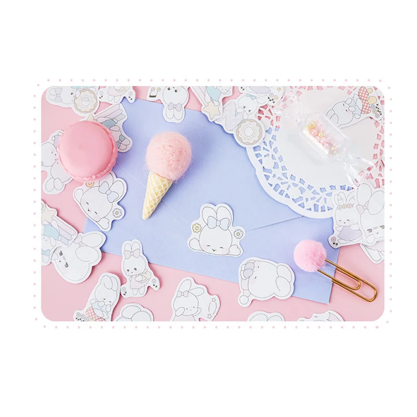 30packs/lot Soft Cute Rabbit Diary Stickers Christmas Stickers Decoration Adhesive Scrapbook Stationery Stickers