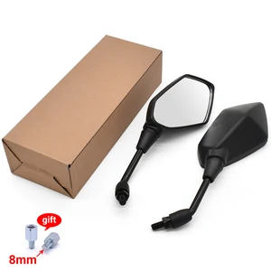 Image 3 - 1 Pair Motorcycle Rear View Mirrors For Honda Grom Cb190r Cbr250r Yamaha Fz1 Fz6 Ybr 125 Bmw F800r 10mm 8mm Side Convex Mirror