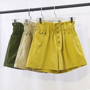 

Loose Comfort Summer Shorts Women's Shorts Wide Leg Elastic Waist Solid Color Summer Pockets Casual Hot Shorts Y