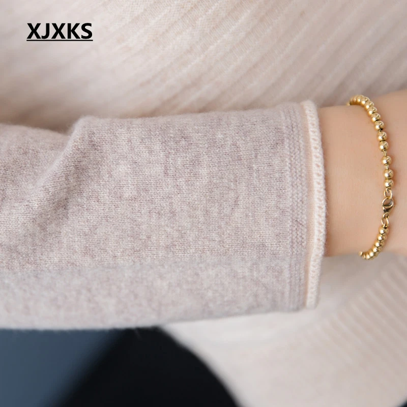 XJXKS осень и зима шерсть высокого класса Pull Femme Hiver вязаный свитер пуловер женские джемперы