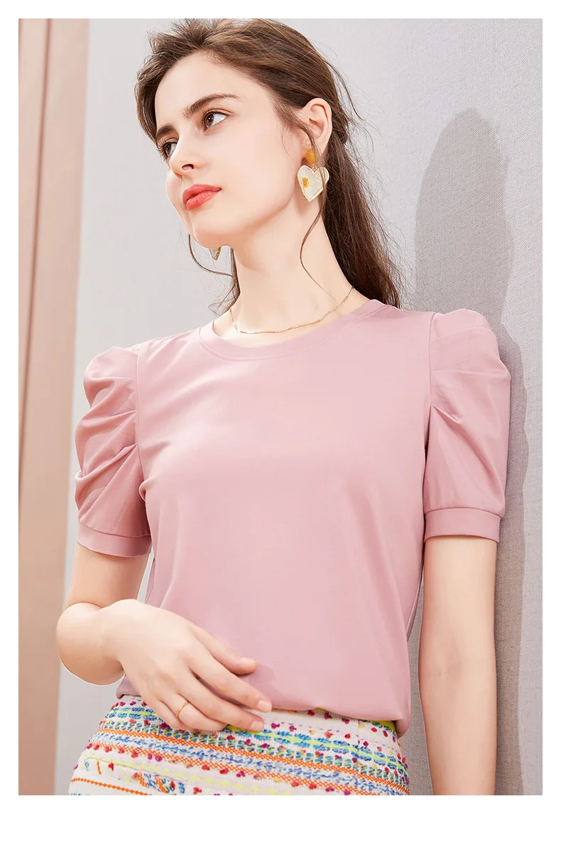 Puff Sleeve T Shirt Women Short Sleeve T-shirt Cotton 2021 Summer Tops Short Sleeve Woman Clothes Womens Korean Tee Shirt Femme Puff Sleeve T Shirt Women Short Sleeve T-shirt Cotton 2021 Summer Tops Short Sleeve Woman Clothes Womens Korean Tee Shirt Femme