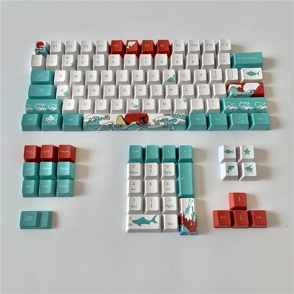 1 Set Coral Sea Theme Key Cap Pbt 5 Sides Dye Sublimation Keycaps For Mx Switch Mechanical Keyboard Oem Profile Mice Keyboards Accessories Aliexpress