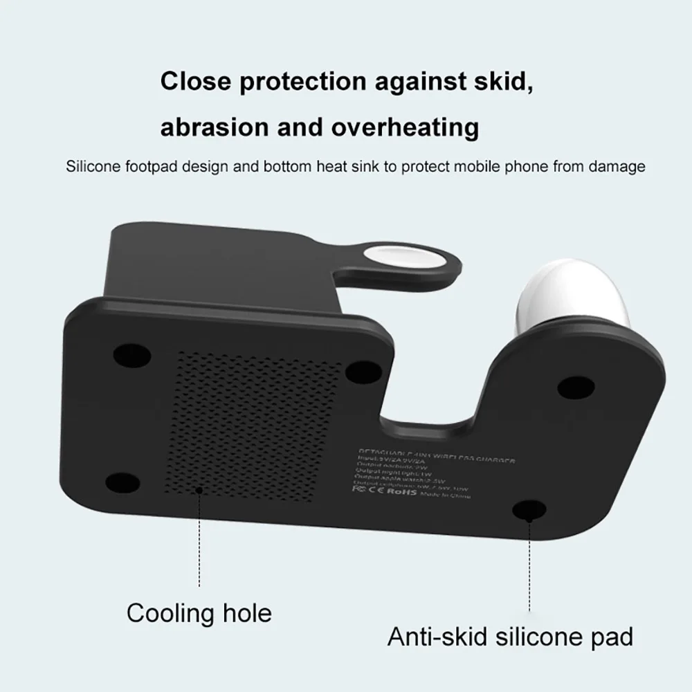 FDGAO 10 Вт Быстрая Зарядка Док-станция 3 в 1 Qi Беспроводное зарядное устройство для Apple Watch Airpods для iPhone 11 Pro XS Max XR X 8 Plus