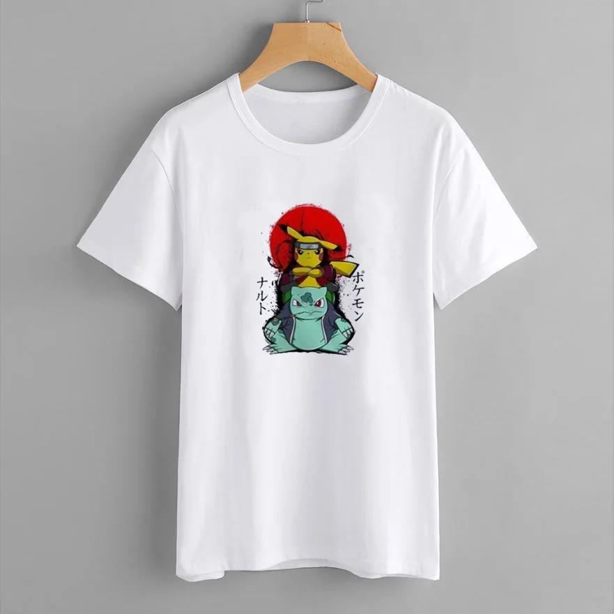 Аниме Harajuku модная женская футболка покемон забавная Snorlax Togepi белка японская футболка Пикачу женские топы Эстетическая одежда - Цвет: 10