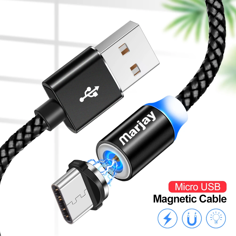 Marjay Магнитный Micro USB кабель для huawei Xiaomi Redmi Быстрая зарядка type C кабель для samsung магнитное зарядное устройство USB шнур для iPhone