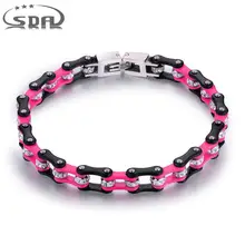 SDA популярный мотоциклетный браслет-цепочка, черный и розовый браслет с кристаллами 7 мм 10 мм для детей и взрослых, ювелирные изделия YM082