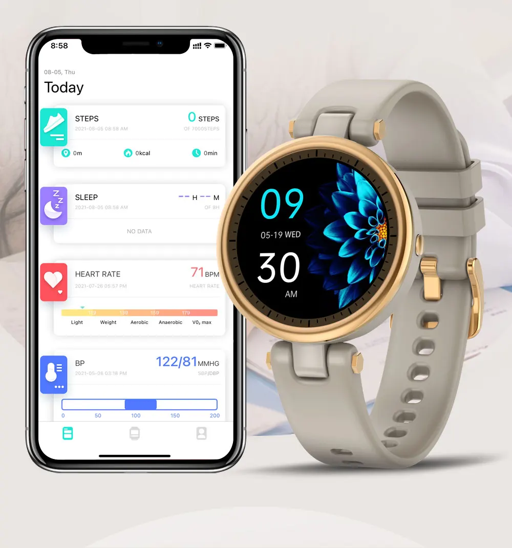 Montres connectées QR01 IP68 étanche 8 modes sportifs petite montre femme fine et ultraplate