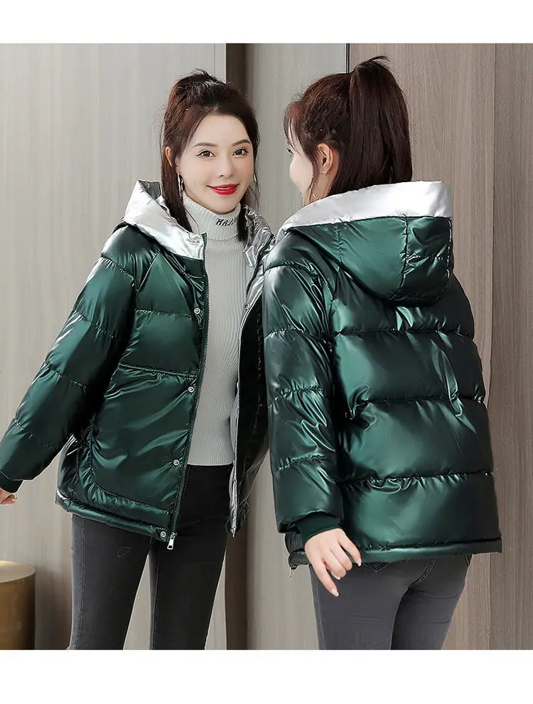 Winter Jacket Women 2021 New Glossy Down Cotton Coat Winter Warm Down Jacket Parkas Thick Warm Cotton-Padded Coat Outwear Female Winter Jacket Women 2021 New Glossy Down Cotton Coat Winter Warm Down Jacket Parkas Thick Warm Cotton-Padded Coat Outwear Female